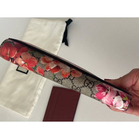 Gucci GG Supreme Monogram Blooms Continental Wallet & Card Case Antique Rose - Picture 10 of 10